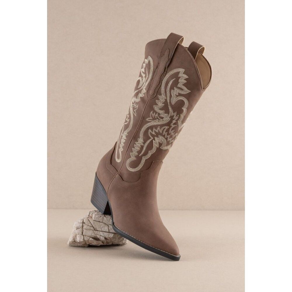 Western Cowgirl Boots Brown 7.5 Festival Rodeo Embroidered Southwestern - Picture 4 of 7